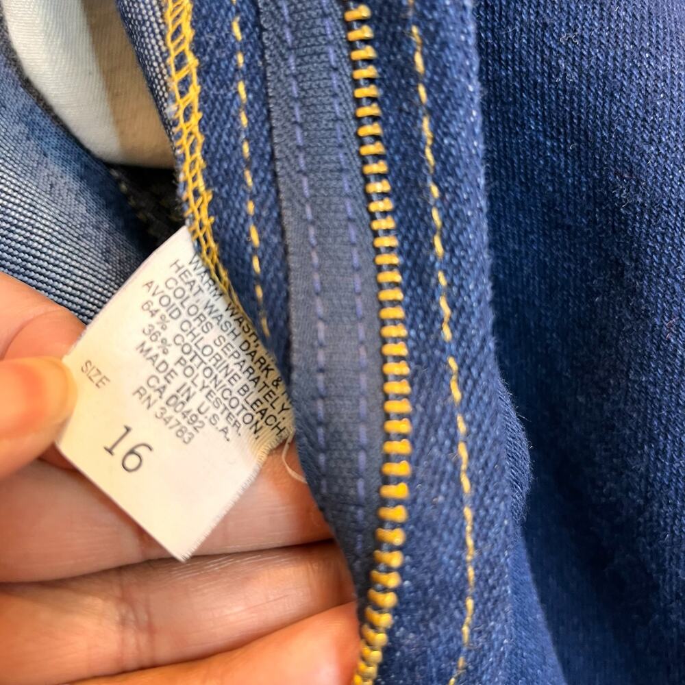 Vintage 90's Lee Mom Jeans Cheeky High Rise Dark Wash Size 16 - Picture 4 of 7